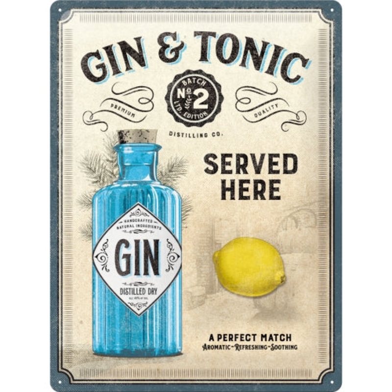 Nostalgic Art 30 x 40cm Metal Sign Gin & Tonic 23273 – 5123273