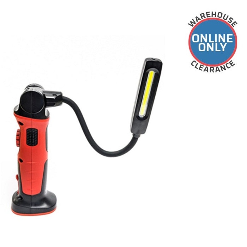 Vexel VXHHLED60 IP65 Rated Rechargeable 500 Lumens Inspection Light Worklamp with Flexible Head and Adjustable Output (Delivery Only)