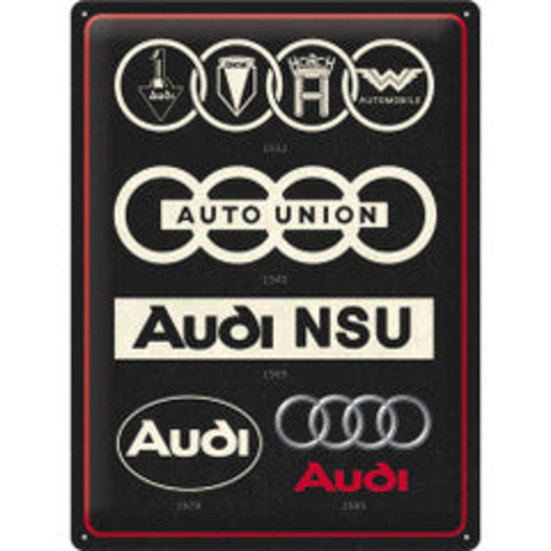 Nostalgic Art 30 x 40cm Metal Sign Audi Logo Evolution 23306 – 5123306