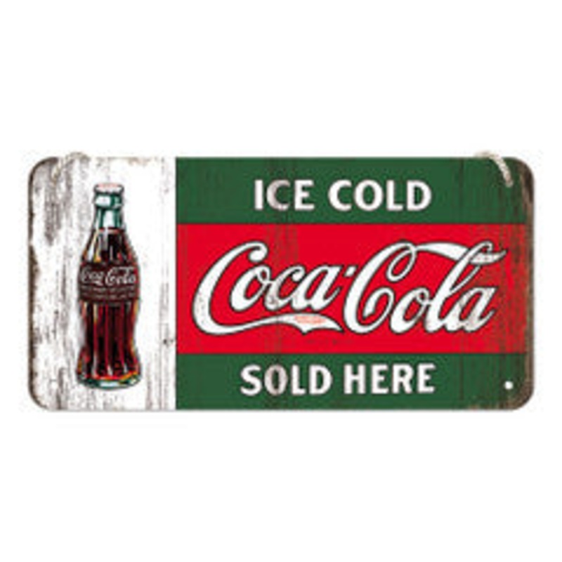 Nostalgic Art Hanging Sign 10 x 20cm Coca-Cola Sold Here 28002 – 5128002