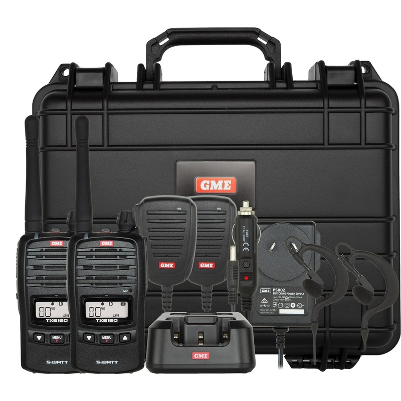 GME TX6160TP 5 Watt UHF CB Handheld Radio including Accessories – Twin Pack