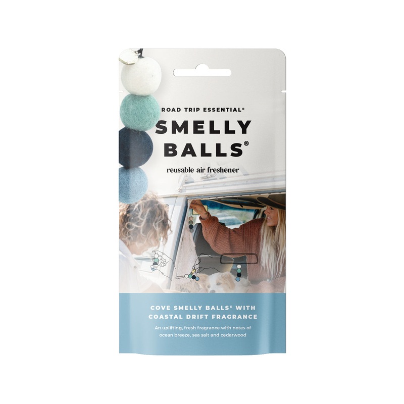 Smelly Balls Cove – Coastal Drift Fragrance Reusable Air Freshener Starter Set with Pouch – ARSBSCVCD