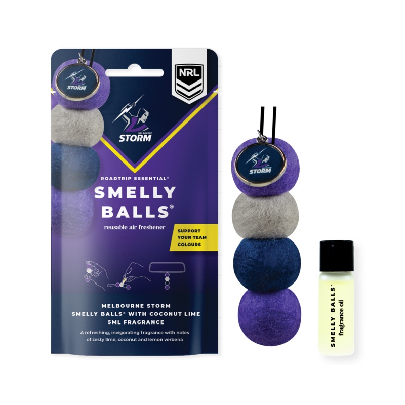 Smelly Balls Melbourne Storm Inspired Reusable Air Freshener Starter Set – NRL445AM