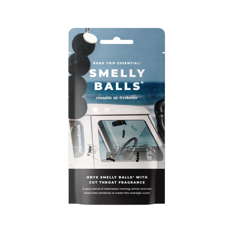 Smelly Balls Onyx – Cut Throat Fragrance Reusable Air Freshener Starter Set with Pouch – ARSBSOXCT