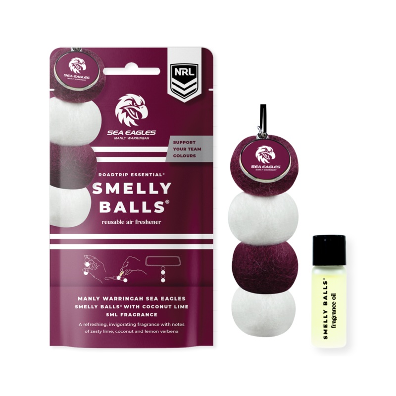 Smelly Balls Manly Sea Eagles Inspired Reusable Air Freshener Starter Set – NRL445AE