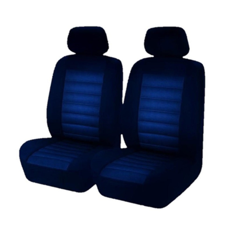 MyCar Opulence Size 30/35 Universal Fit Front Seat Covers with 12mm Foam Lining – Blue Accent – OPA3503