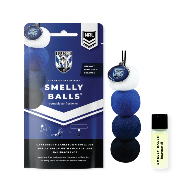 Smelly Balls Canterbury Bankstown Bulldogs Inspired Reusable Air Freshener Starter Set – NRL445AB