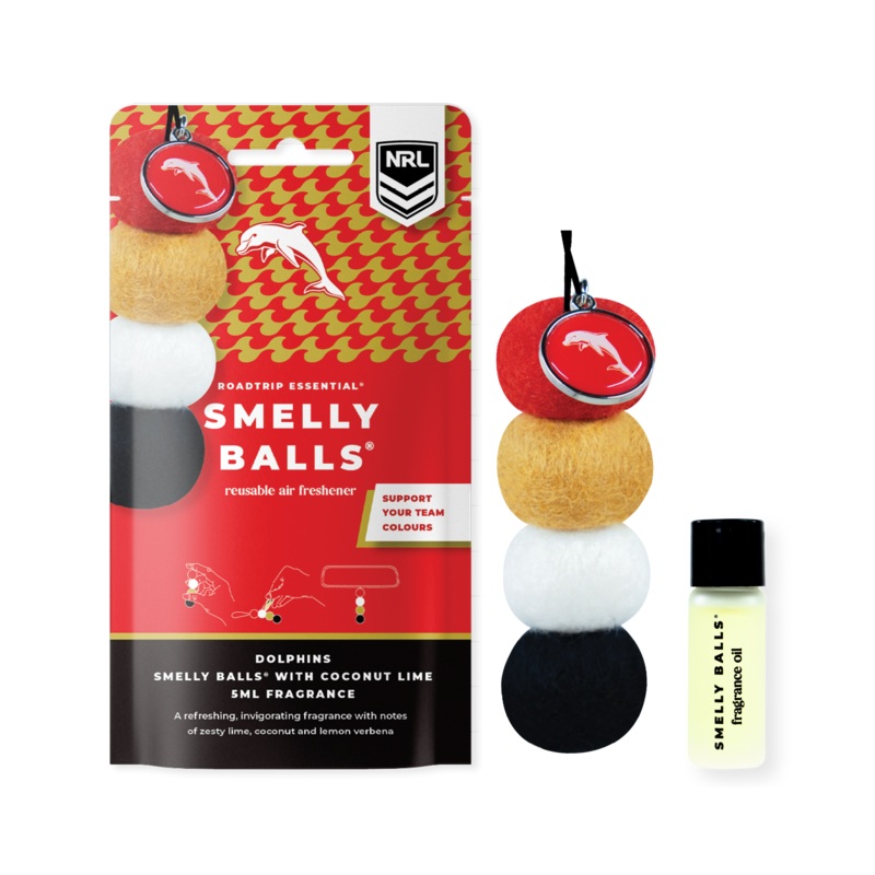 Smelly Balls Redcliffe Dolphins Inspired Reusable Air Freshener Starter Set – NRL445AT