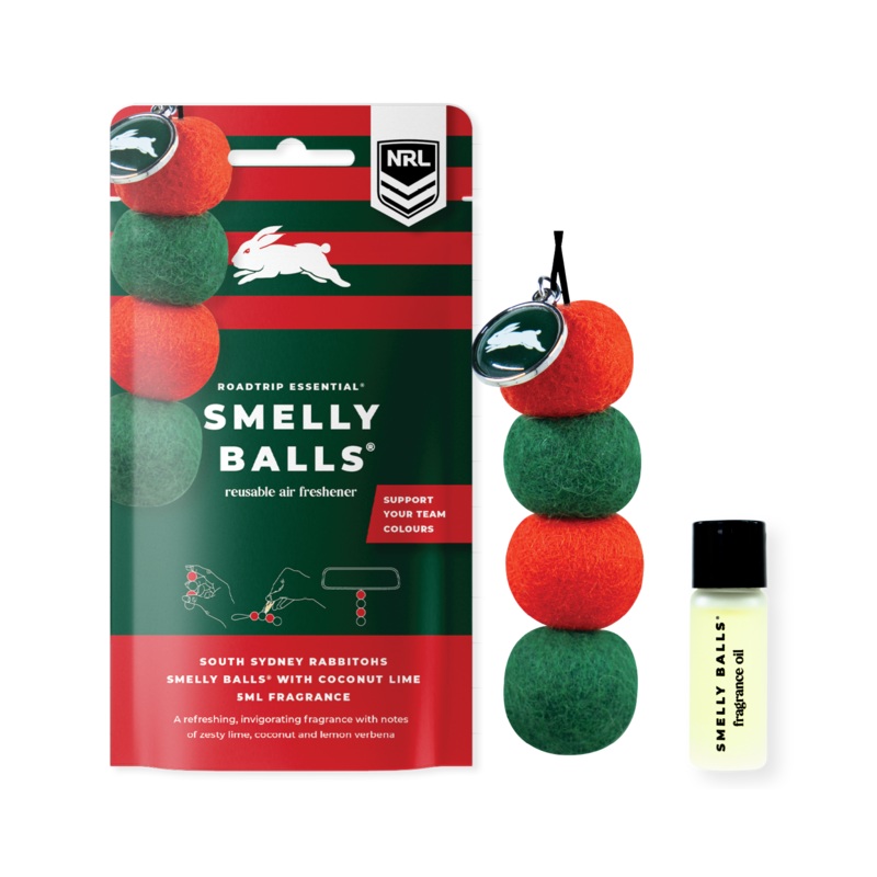 Smelly Balls South Sydney Rabbitohs Inspired Reusable Air Freshener Starter Set – NRL445AI
