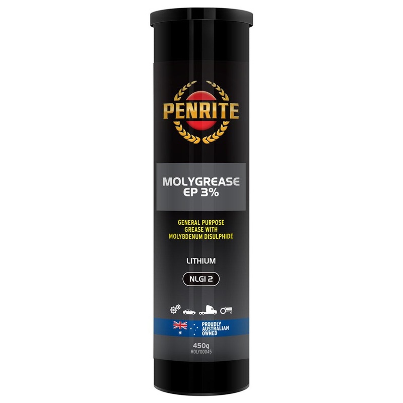 Penrite Molygrease EP 3% General Purpose NLGI2 Lithium Grease with Molybdenum Disulphide – 450g Cartridge – MOLY00045