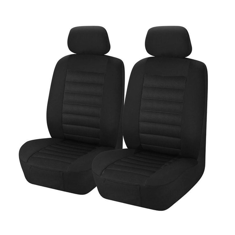 MyCar Opulence Size 30/35 Universal Fit Front Seat Covers with 12mm Foam Lining – Black Accent – OPA3504