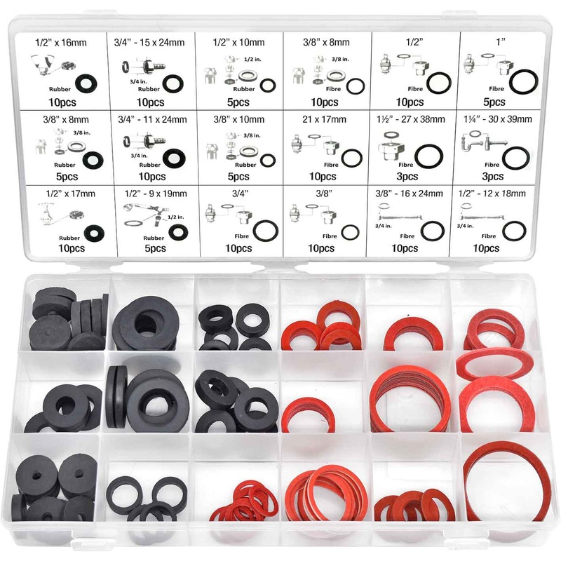 PKTool 141pc Fibre and Rubber Washer Assortment –  – RG2874 (Pickup Only)