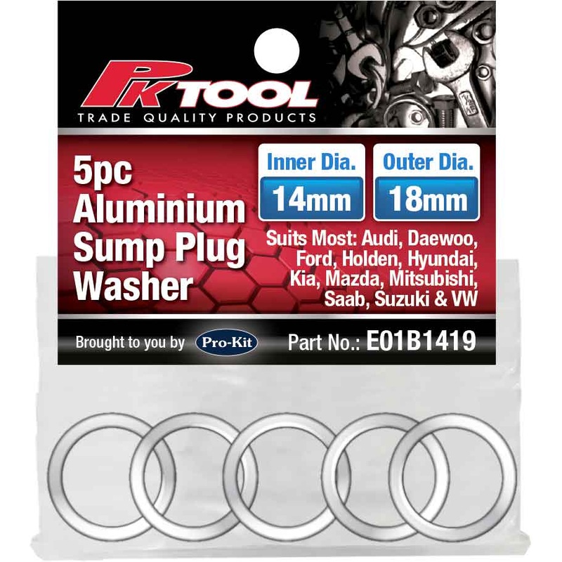 PKTool 5pc 14mm ID Alluminium Sump Washer – E01B1419 (Pickup Only)