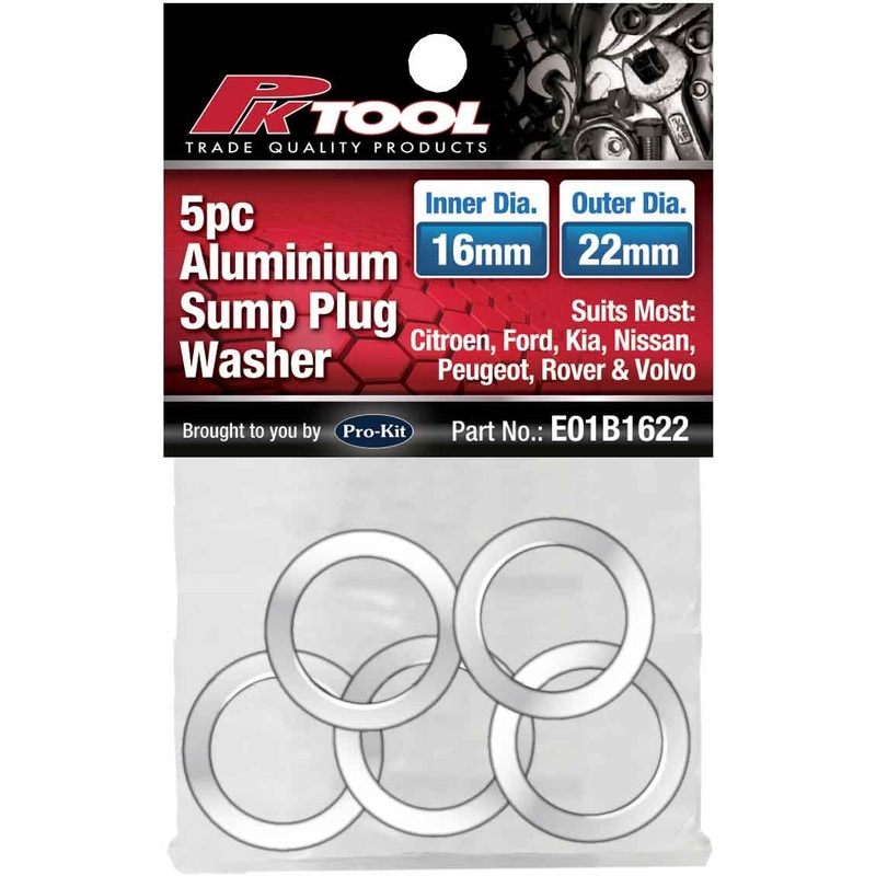 PKTool 5pc 16mm ID Aluminium Sump Washer – E01B1622 (Pickup Only)