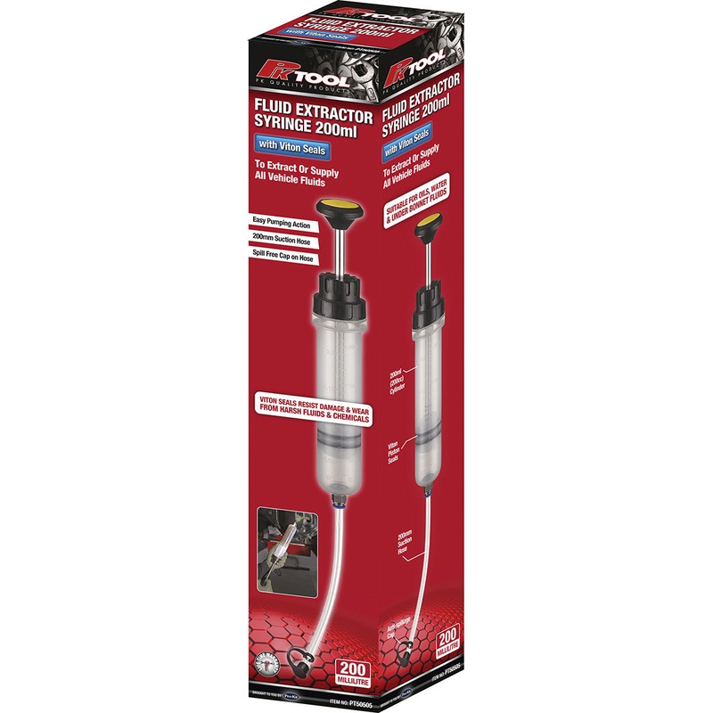 PKTool 200ml Oil and Fluid Extractor Syringe with Viton Washer – PT50505 (Pickup Only)