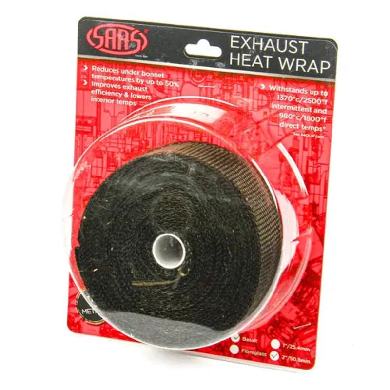 SAAS Exhaust Wrap Basalt Black 50mm (2in) x 15m – SHWT5015B
