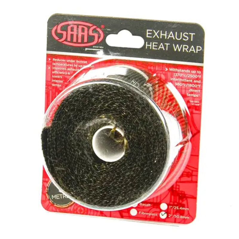 SAAS Exhaust Wrap Basalt Black 50mm (2in) x 5m – SHWT5005B