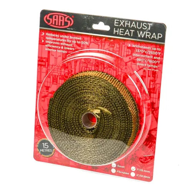 SAAS Exhaust Wrap Basalt Titanium 25mm (1in) x 15m – SHWT2515