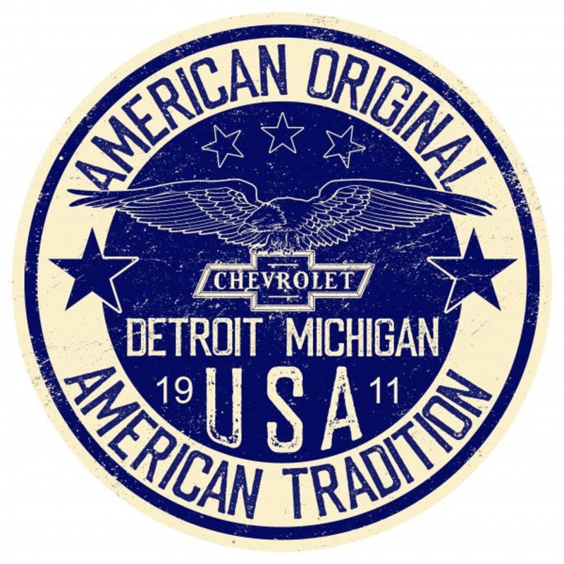 Chevy American Original American Tradition Metal Sign Reproduction 30cm Round – MSI2395