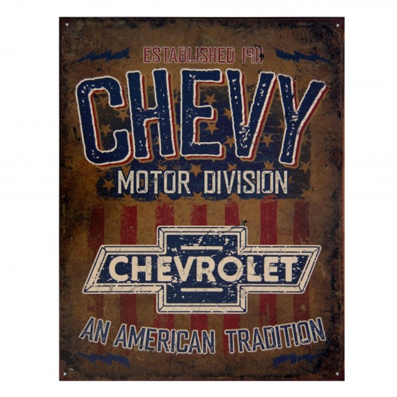 Chevy Chevrolet Motor Division Metal Sign Reproduction 32cm x 41cm – MSI2204