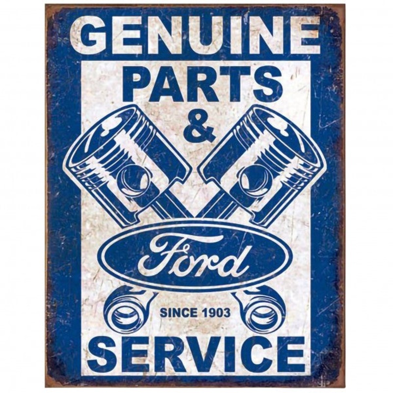 Ford Genuine Parts + Service Metal Sign Reproduction 32cm x 41cm – MSI2068