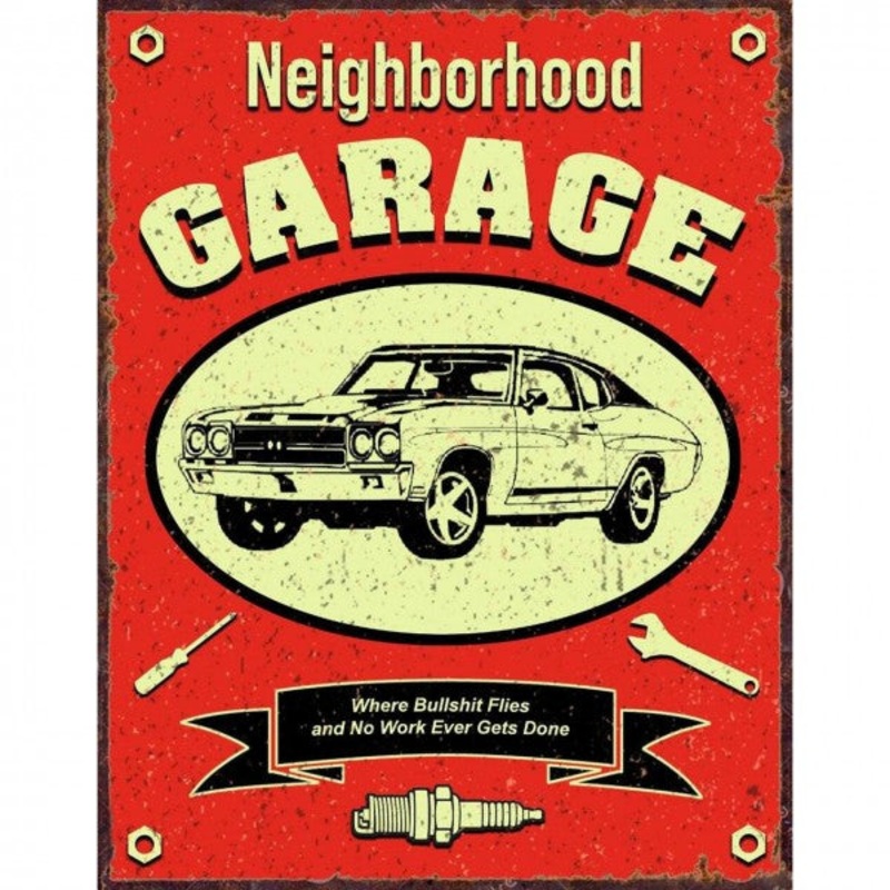 Neighbourhood Garage Metal Sign Reproduction 32cm x 41cm – MSI2440