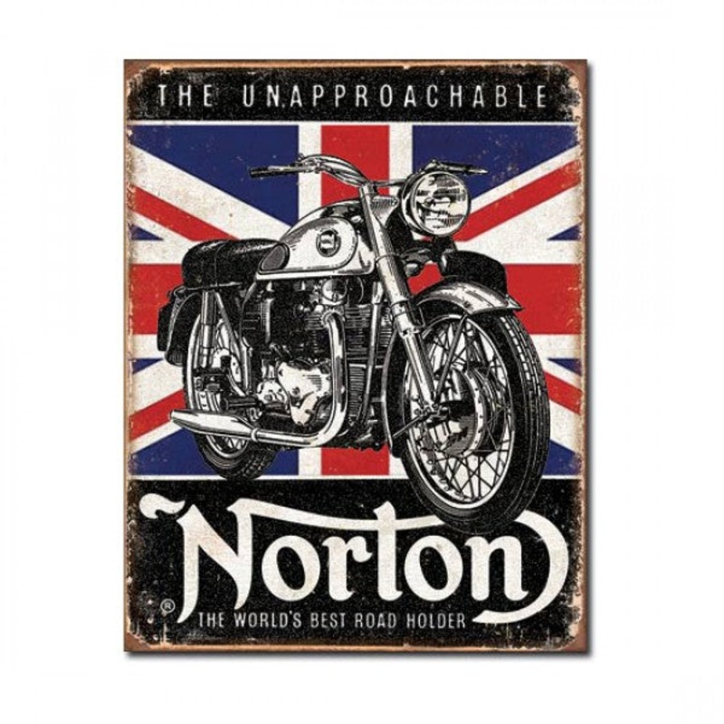 Norton The Worlds Best Road Holder Metal Sign Reproduction 32cm x 41cm – MSI1953