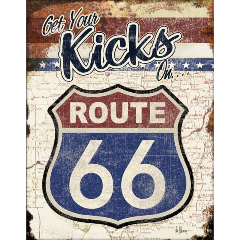 Route 66 Get Your Kicks Metal Sign Reproduction 32cm x 41cm – MSI2411