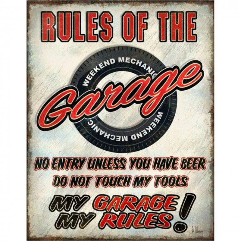 Rules of the Garage Metal Sign Reproduction 32cm x 41cm – MSI2410