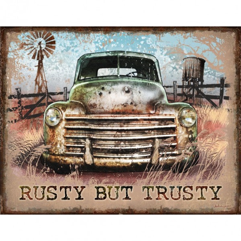 Rusty But Trusty Metal Sign Reproduction 41cm x 32cm – MSI2572
