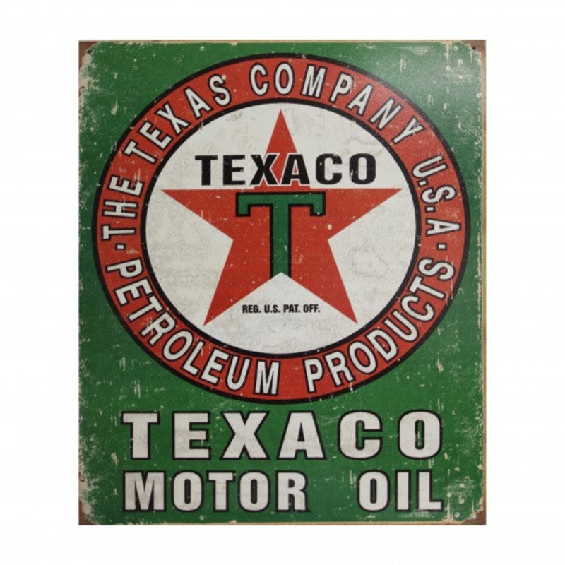 Texaco Motor Oil Green Weathered Metal Sign Reproduction 32cm x 41cm – MSI1927