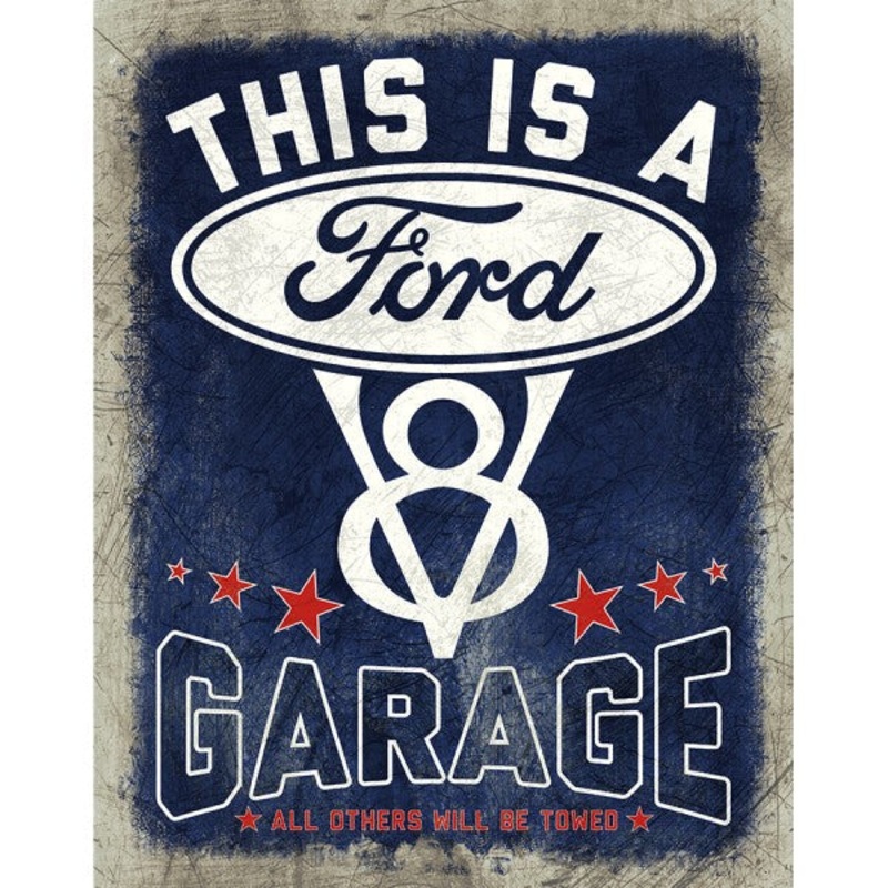 This is a Ford V8 Garage Metal Sign Reproduction 32cm x 41cm – MSI2394
