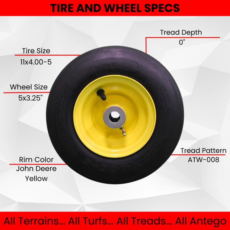 11×4.00-5 John Deere Pneumatic Tire/Wheel Assemblies – Replacement AM101589 – (Qty: 1)