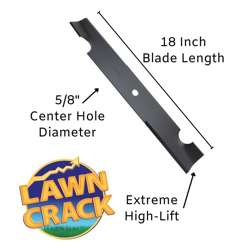 36 & 52 Mower High-Lift Blade (18 Long, 5/8 Hole) Hardened Steel