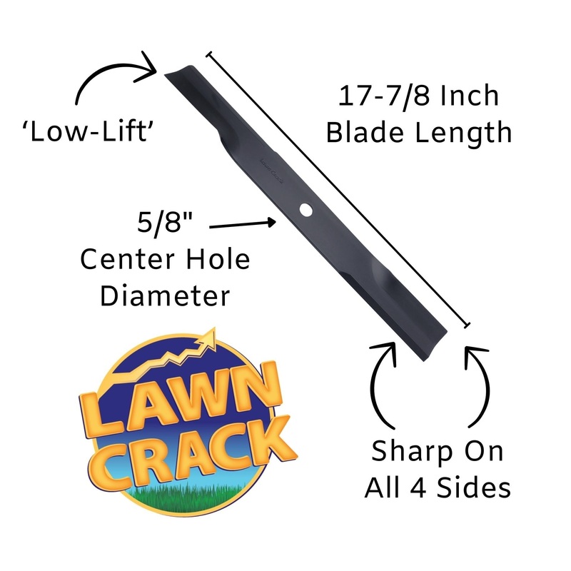 52 Mower Low-Lift Blade (17-7/8 Long, 5/8 Hole) Hardened Steel