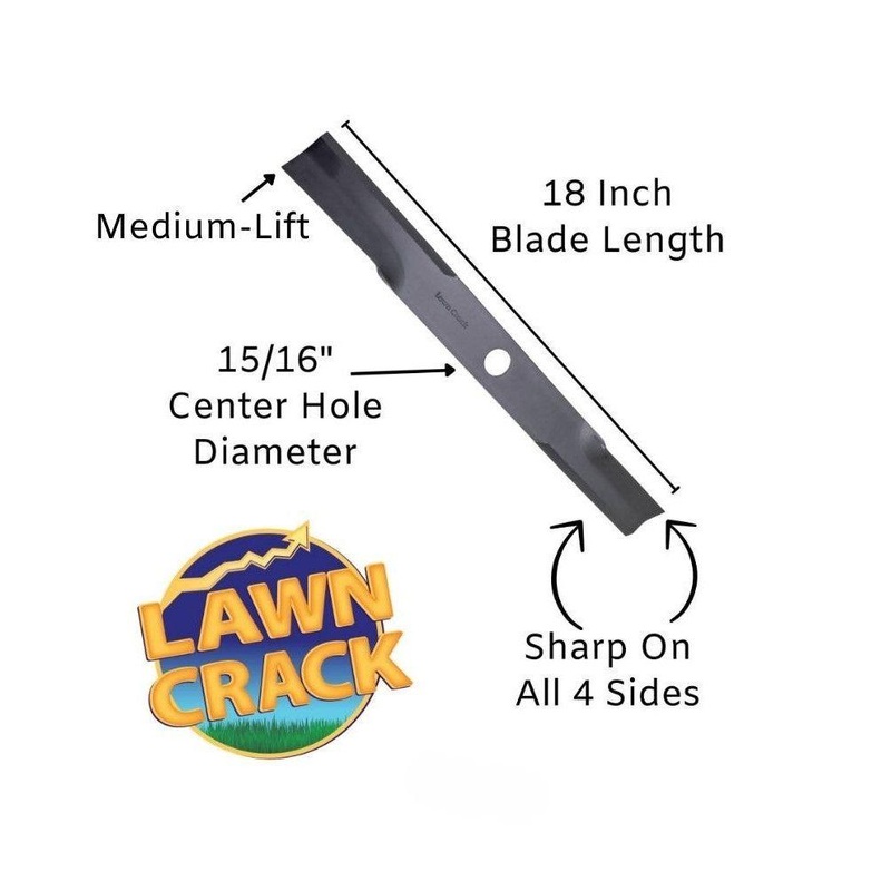 52 Toro/Exmark Blade 18 Long with 15/16 Hole – Low/Medium Lift Hardened Steel