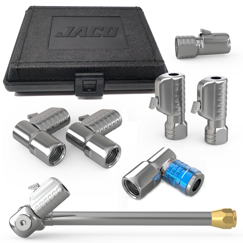 Lightning Tire Air Chuck Starter Kit – Patented | Open Flow, 1/4 F-NPT (Set of 7)