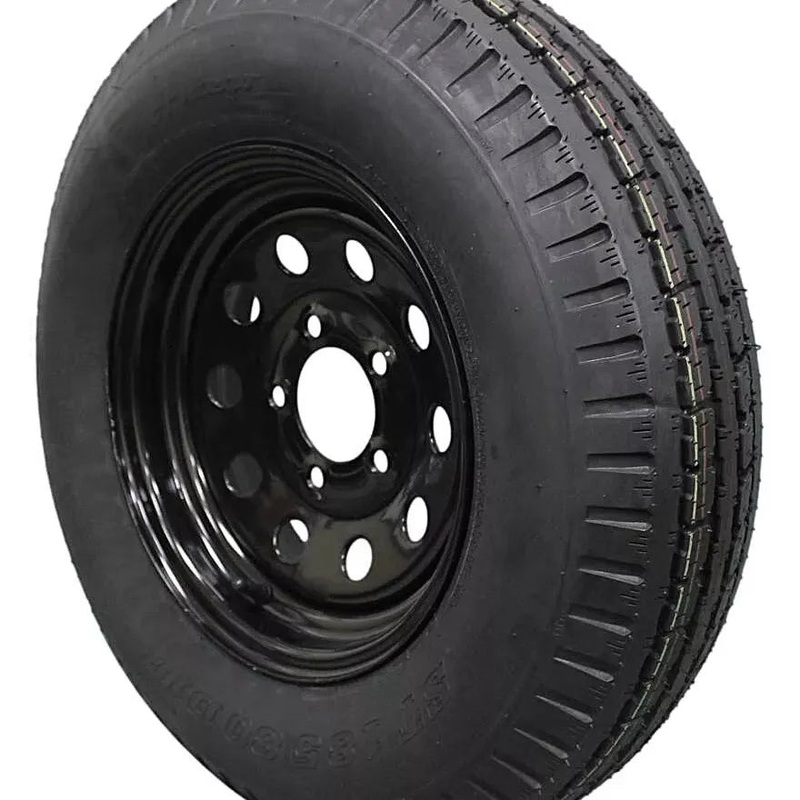 (Set of 2) Antego Tire and Wheel  185/80D13 Highway Terrain  13.0-Inch Rim, 8-Ply-Ply Strength, Load 94.0, Speed M  Heavy-Duty Trailer Tire | A130454500096206ST18580D13-B2