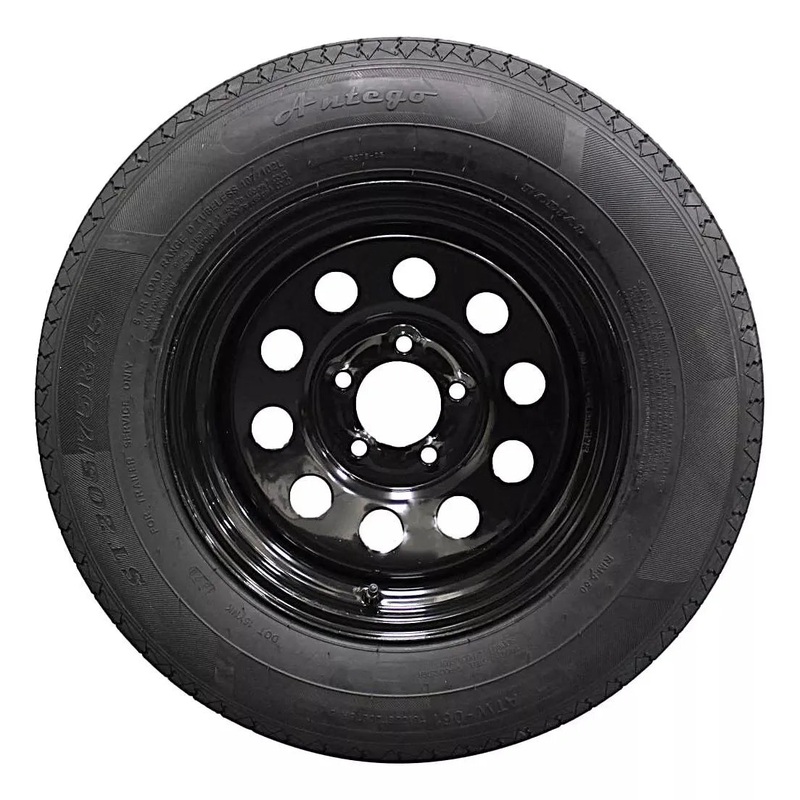 (Set of 2) Antego Tire and Wheel 205/75R15 Highway Terrain Trailer Tire & Wheel  15.0-Inch Pre-Mounted Rim, 8-Ply-Ply Build, Perfect for Utility & Cargo Use | A15604500116108ST20575R15-B2