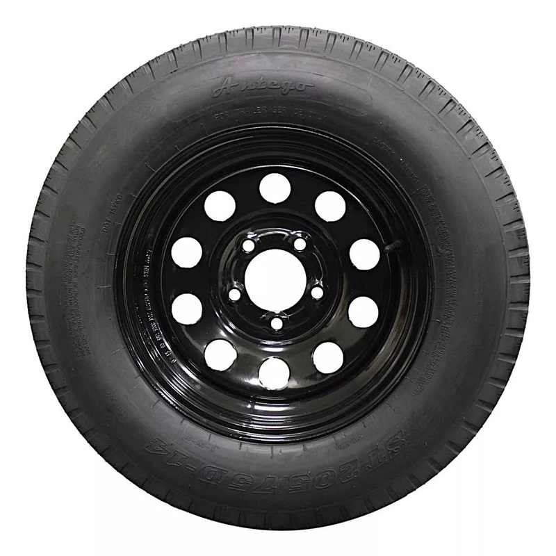 (Set of 4) Antego Tire and Wheel  205/75D14 Highway Terrain Assembly  Optimized for High Load Performance, 14.0-Inch Rim, Load 100.0, Speed M | A140554010096206ST20575D14-B4