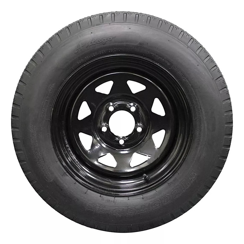 (Set of 4) Antego Tire and Wheel  205/75D15 Highway Terrain Assembly  Optimized for High Load Performance, 15.0-Inch Rim, Load 101.0, Speed M | A15604500096206ST20575D15-B4