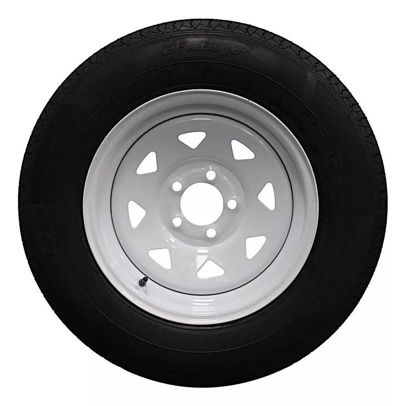 (Set of 4) Antego Tire and Wheel 205/75R15 Highway Terrain Trailer Tire & Wheel  15.0-Inch Pre-Mounted Rim, 8-Ply-Ply Build, Perfect for Utility & Cargo Use | A15604500116108ST20575R15-B4