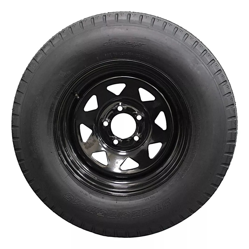 (Set of 4) Antego Tire and Wheel Heavy-Duty 225/75D15 Highway Terrain  8-Ply-Ply, 15.0-Inch Wheel, Designed for Secure & Stable Towing | A15604500096208ST22575D15-B4