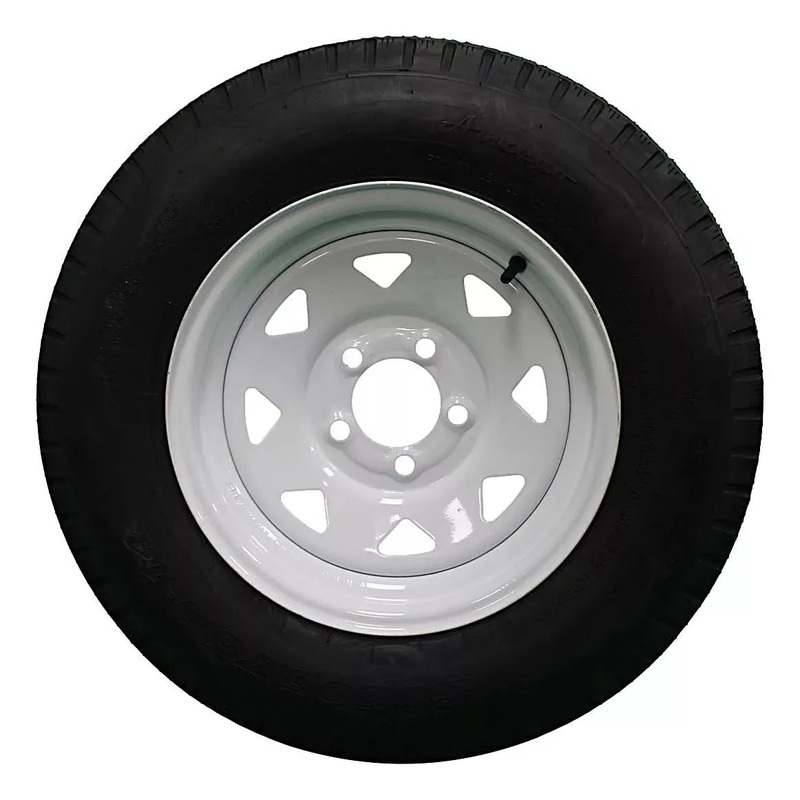 (Single Assembly) Antego Tire and Wheel  205/75D14 Highway Terrain  14.0-Inch Rim, 6-Ply-Ply Strength, Load 100.0, Speed M  Heavy-Duty Trailer Tire | A140554020096206ST20575D14
