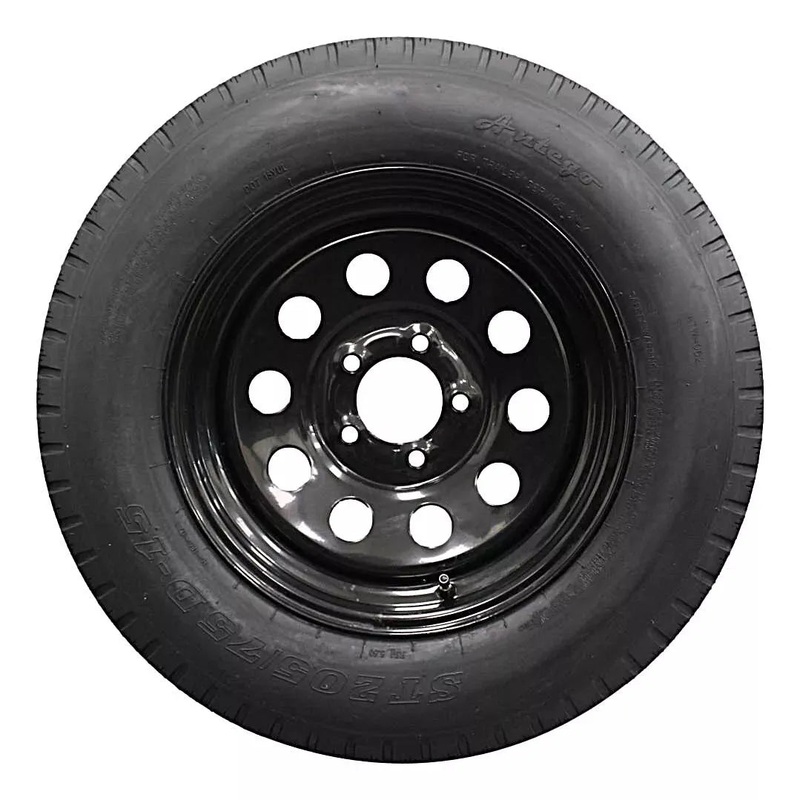 (Single Assembly) Antego Tire and Wheel  205/75D15 Highway Terrain  15.0-Inch Rim, 6-Ply-Ply Strength, Load 101.0, Speed M  Heavy-Duty Trailer Tire | A15604510096206ST20575D15