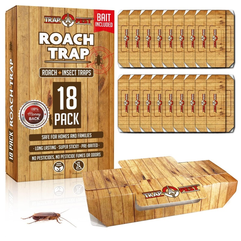 Roach Traps Indoor Sticky (18 Pack) – Glue Traps for Roaches Bug Traps with Roach Bait Traps – Long Lasting Non-Toxic Children and Pet Friendly – Trap a Pest
