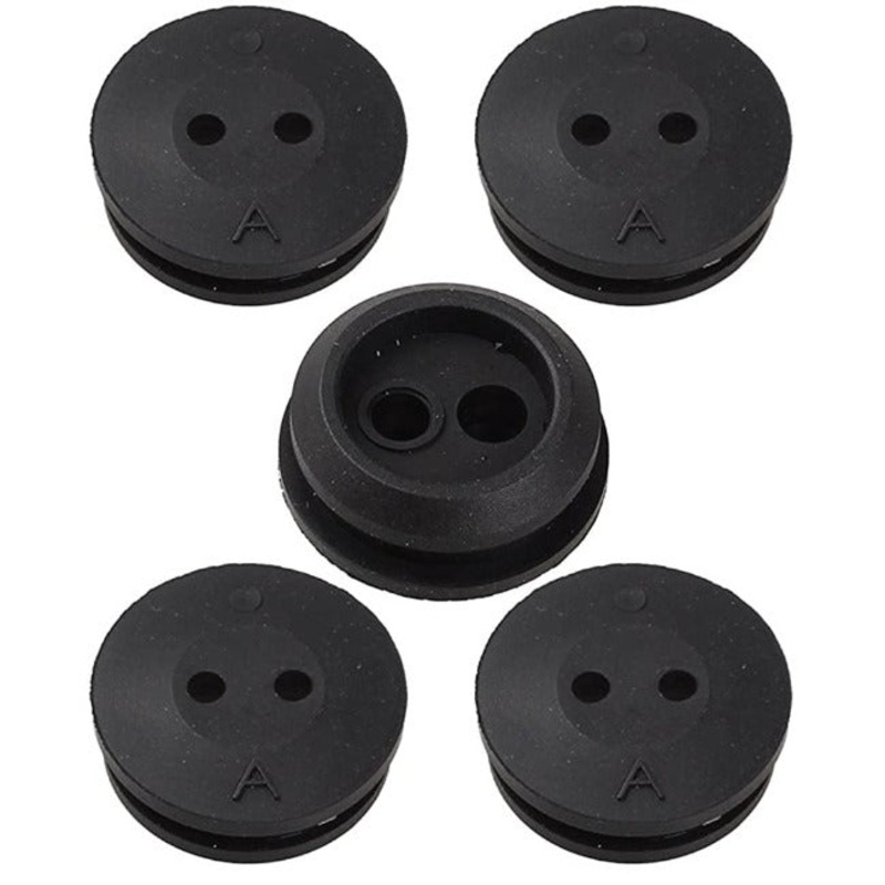 5-Pack 2-Hole 19mm 3/4-inch Tank Hole Rubber Grommet for I.D x O.D 3mm x5mm (Approx 1/8 x 3/16) Fuel Lines fit Generator Lawn Mower Pressure Washer