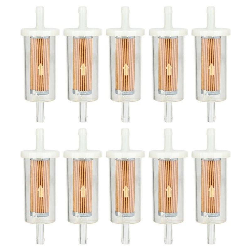 10-Pack 1/4-inch Fuel Filter For BS 695666 845125 691035 John Deere Z225 Z425 Z245 Z435 Z625 Z525E Z375R Z235 Z255 Z335E Z355E Z335M Mower Tractor