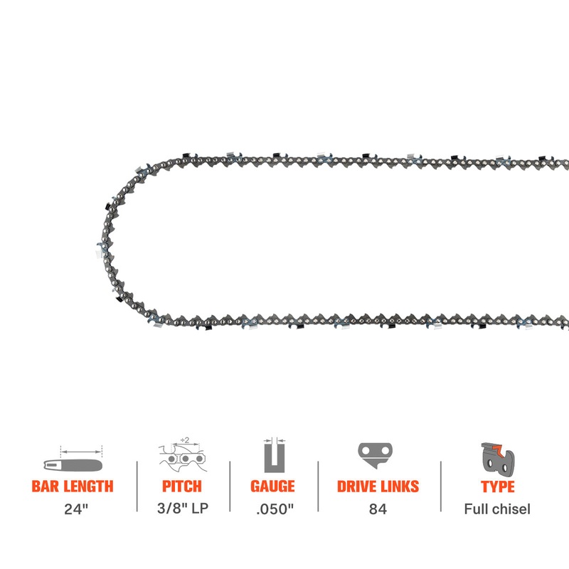 Hipa Full Skip Chain 3/8 .050 84 DL 24 Inch For Husqva 455 55 257 261 357XP Rancher Echo CS-590 Chainsaw