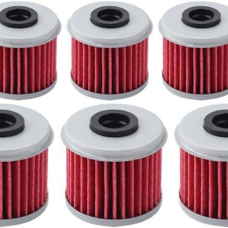 Hipa Oil Filter For ATV Honda CRF150R CRF250R CRF250X CRF450R CRF450X TRX450R Motorcycle Replaces # 15412-MEN-671 (Pack of 6)